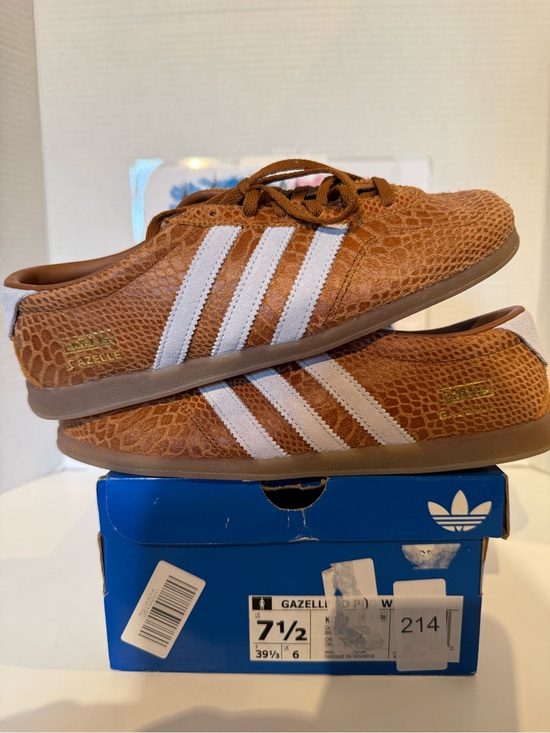 adidas Shoes - Adidas Gazelle Brown Crocodile Leather Sneakers